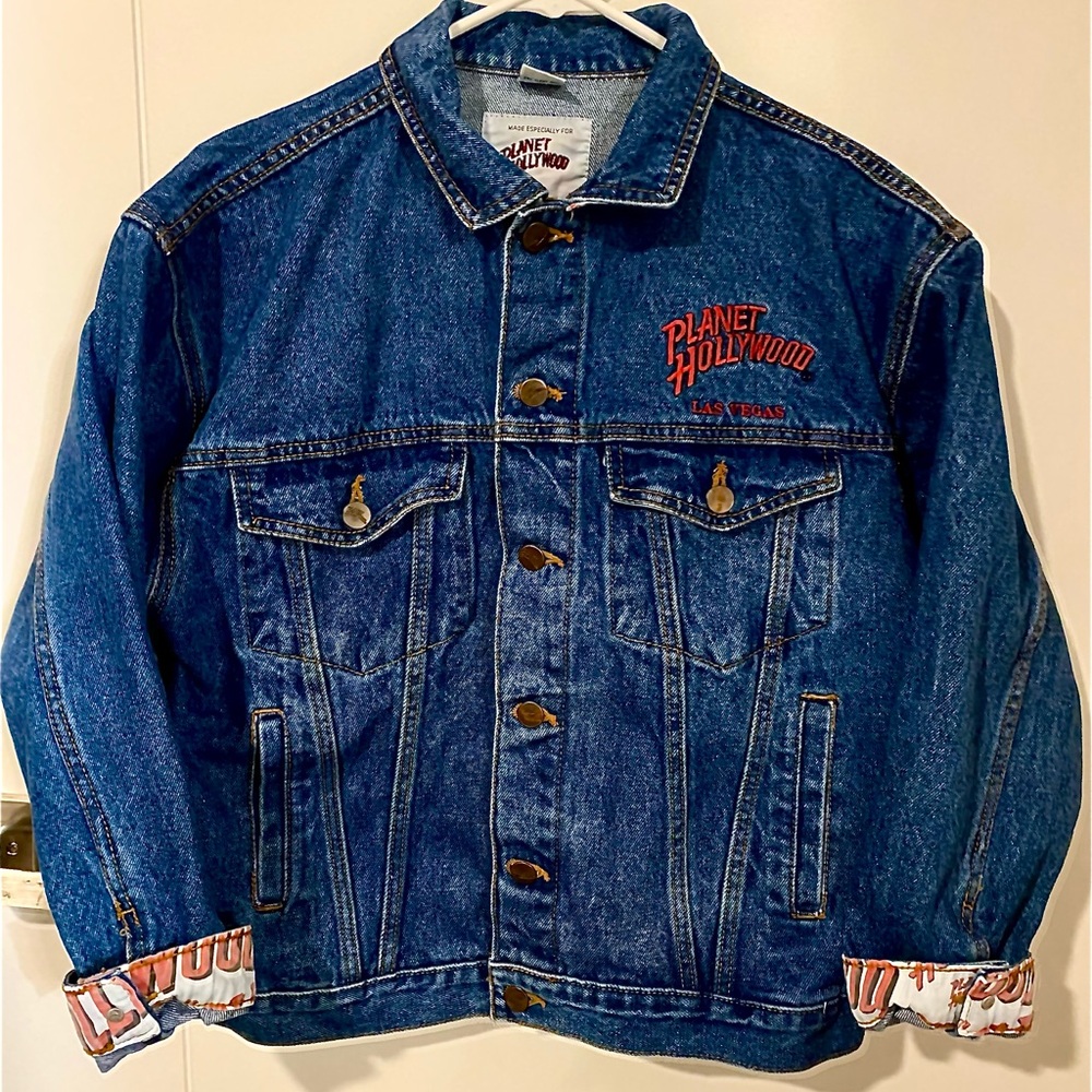 Vintage Planet Hollywood Las Vegas Denim Jean Jacket Size Small